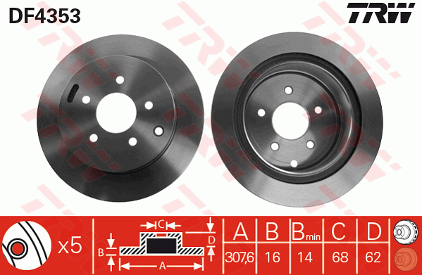 Тормозной диск TEXTAR арт. DF4353