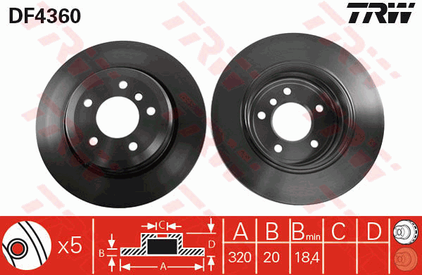 Тормозной диск BREMBO арт. DF4360