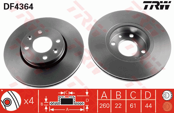 Тормозной диск FERODO арт. DF4364