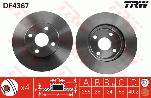 Тормозной диск CHAMPION арт. DF4367