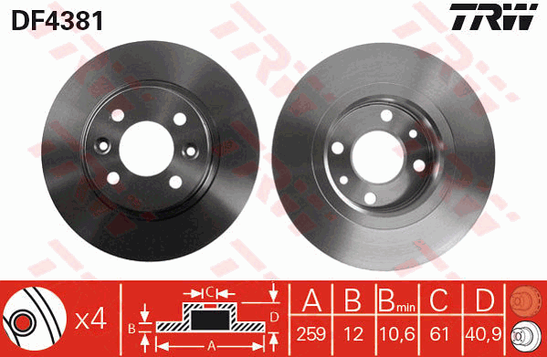 Тормозной диск BREMBO арт. DF4381