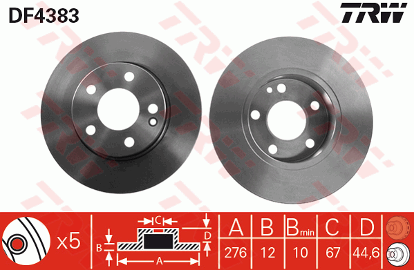 Гальмівний диск BOSCH арт. DF4383
