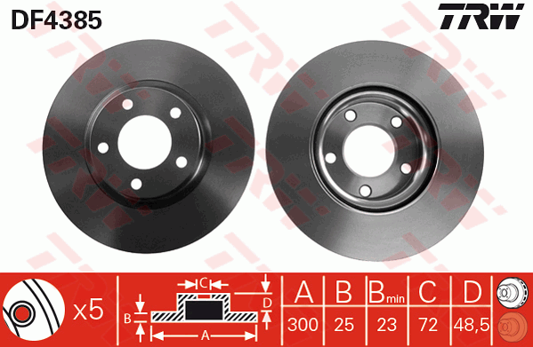 Тормозной диск KAVO PARTS арт. DF4385