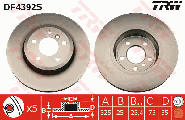 Тормозной диск BREMBO арт. DF4392S