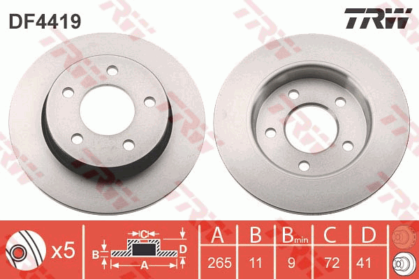 Тормозной диск NIPPARTS арт. DF4419