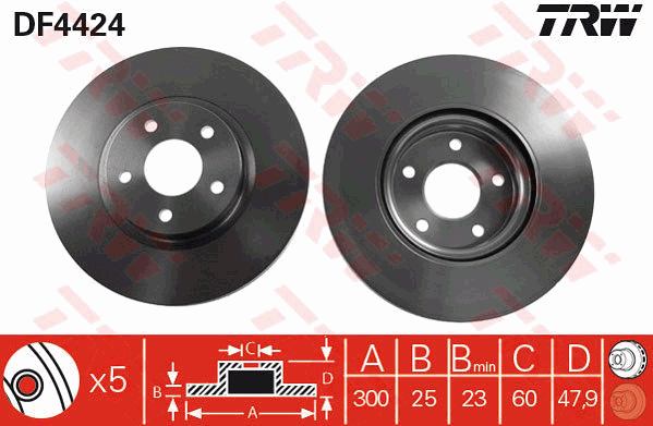 Тормозной диск CHAMPION арт. DF4424