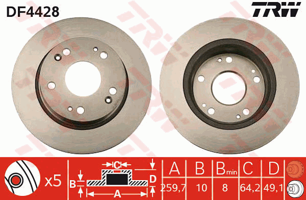 Тормозной диск NK арт. DF4428