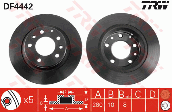 Тормозной диск BREMBO арт. DF4442