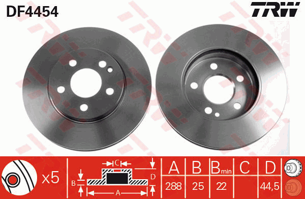 Тормозной диск BOSCH арт. DF4454