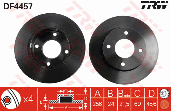 Тормозной диск A.B.S. арт. DF4457