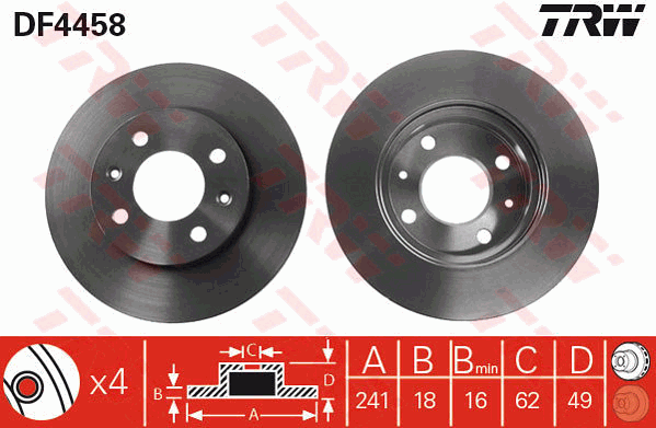 Тормозной диск BLUE PRINT арт. DF4458