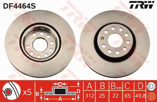 Тормозной диск A.B.S. арт. DF4464S