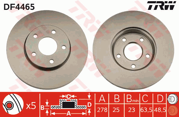 Тормозной диск ZIMMERMANN арт. DF4465