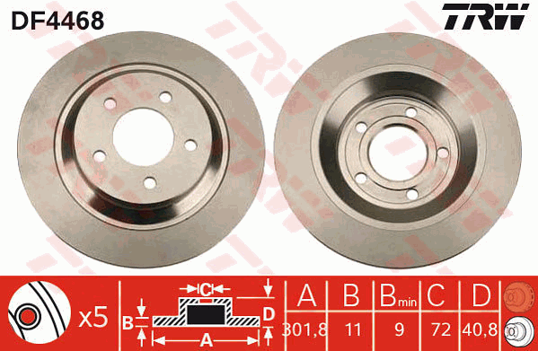 Тормозной диск BOSCH арт. DF4468
