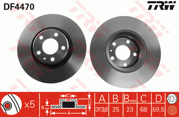 Тормозной диск A.B.S. арт. DF4470