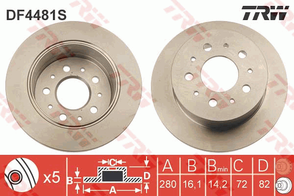 Тормозной диск A.B.S. арт. DF4481S