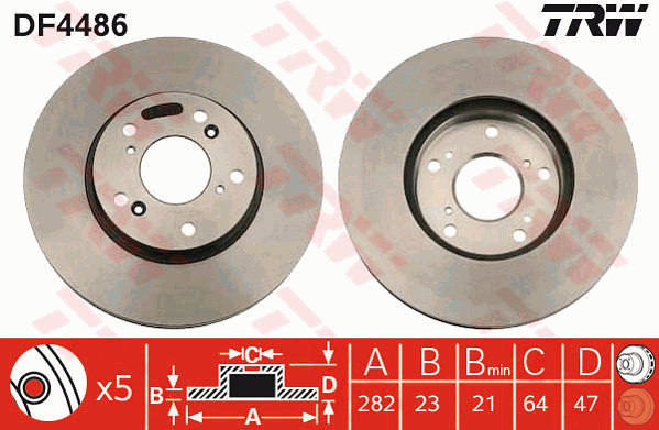 Тормозной диск BOSCH арт. DF4486