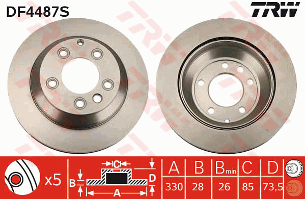 Тормозной диск TEXTAR арт. DF4487S