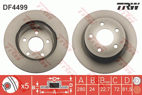 Тормозной диск BREMBO арт. DF4499