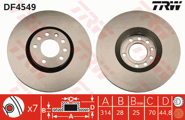 Тормозной диск ZIMMERMANN арт. DF4549