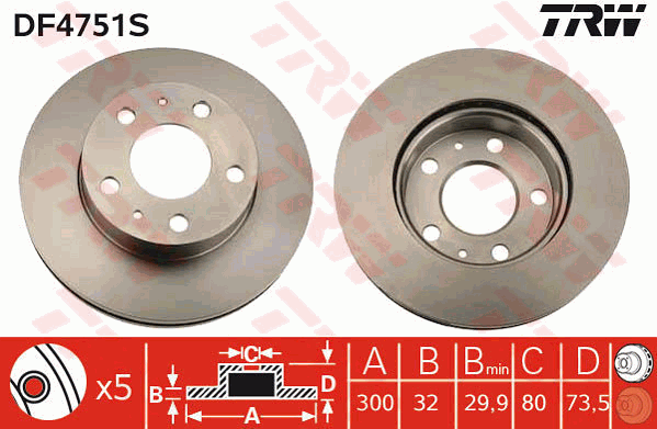 Тормозной диск BREMBO арт. DF4751S