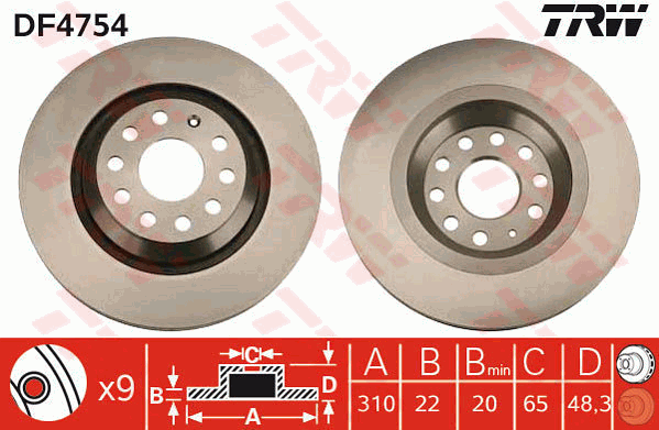 Тормозной диск A.B.S. арт. DF4754