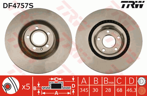 Тормозной диск FERODO арт. DF4757S