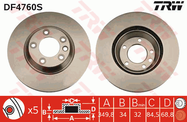 Тормозной диск ROTINGER арт. DF4760S