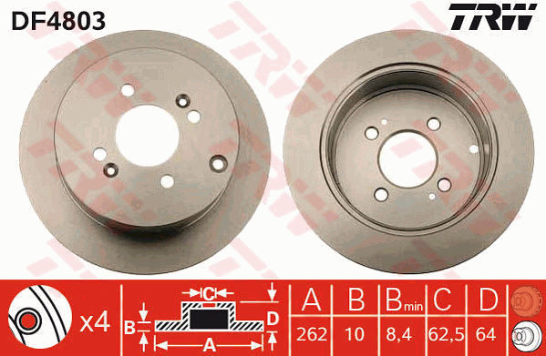 Тормозной диск HYUNDAI арт. DF4803