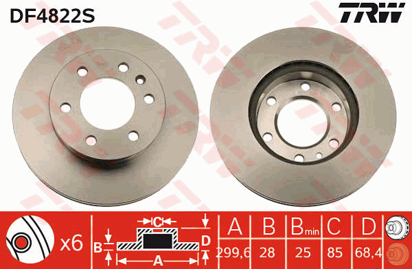 Тормозной диск A.B.S. арт. DF4822S