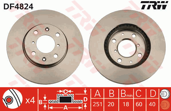 Тормозной диск BREMBO арт. DF4824