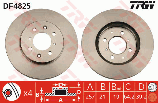 Тормозной диск BREMBO арт. DF4825