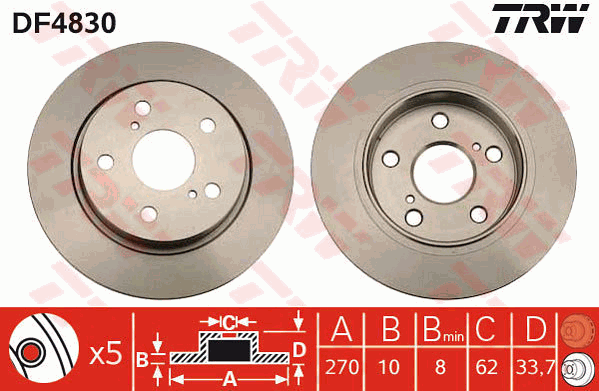 Тормозной диск ATE арт. DF4830