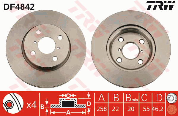 Тормозной диск FERODO арт. DF4842