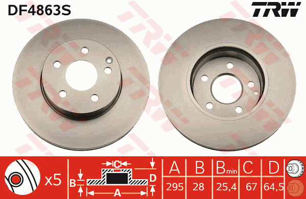 Тормозной диск A.B.S. арт. DF4863S
