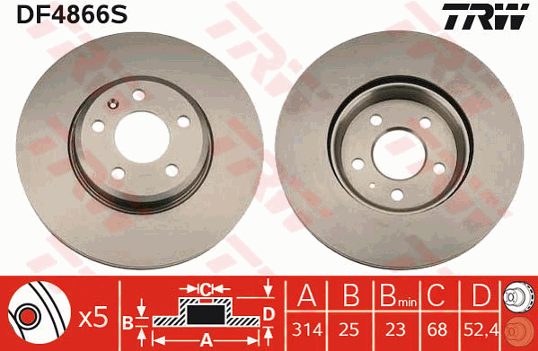 Тормозной диск BOSCH арт. DF4866S