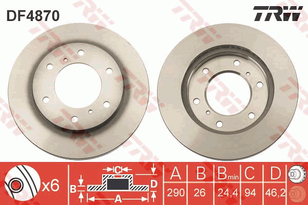 Тормозной диск TEXTAR арт. DF4870