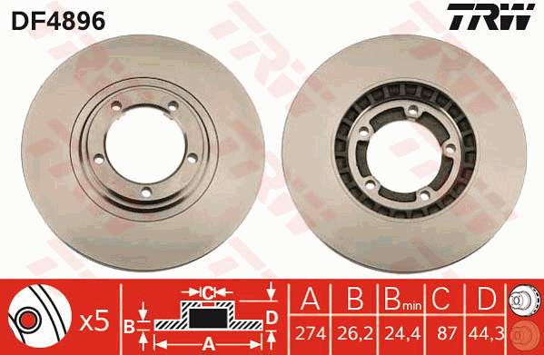 Тормозной диск A.B.S. арт. DF4896