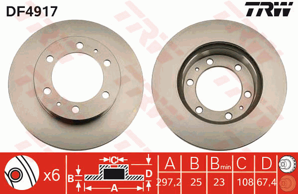 Тормозной диск BREMBO арт. DF4917