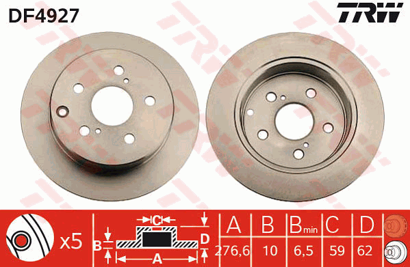 Гальмівний диск BLUE PRINT арт. DF4927