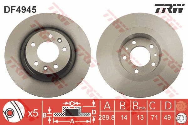 Тормозной диск ZIMMERMANN арт. DF4945