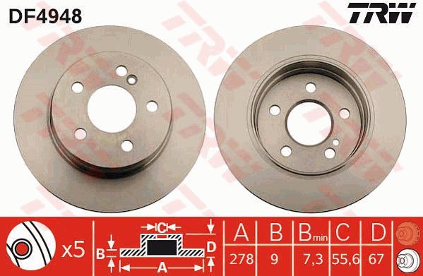 Тормозной диск ZIMMERMANN арт. DF4948