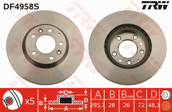 Тормозной диск WOKING арт. DF4958S