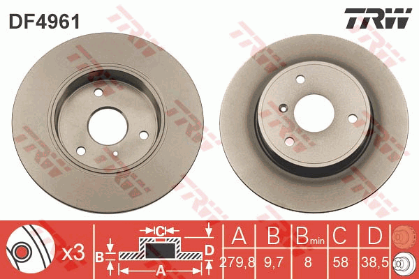 Тормозной диск BOSCH арт. DF4961