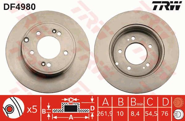 Тормозной диск BOSCH арт. DF4980