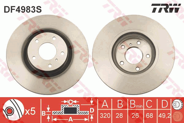 Тормозной диск ZIMMERMANN арт. DF4983S