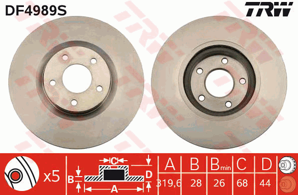 Тормозной диск BREMBO арт. DF4989S