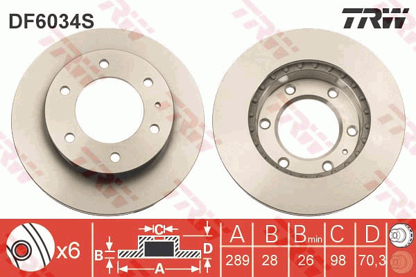 Тормозной диск BOSCH арт. DF6034S