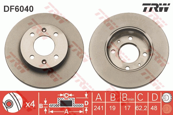 Тормозной диск TEXTAR арт. DF6040