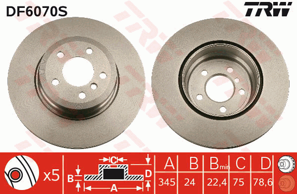 Тормозной диск ROTINGER арт. DF6070S